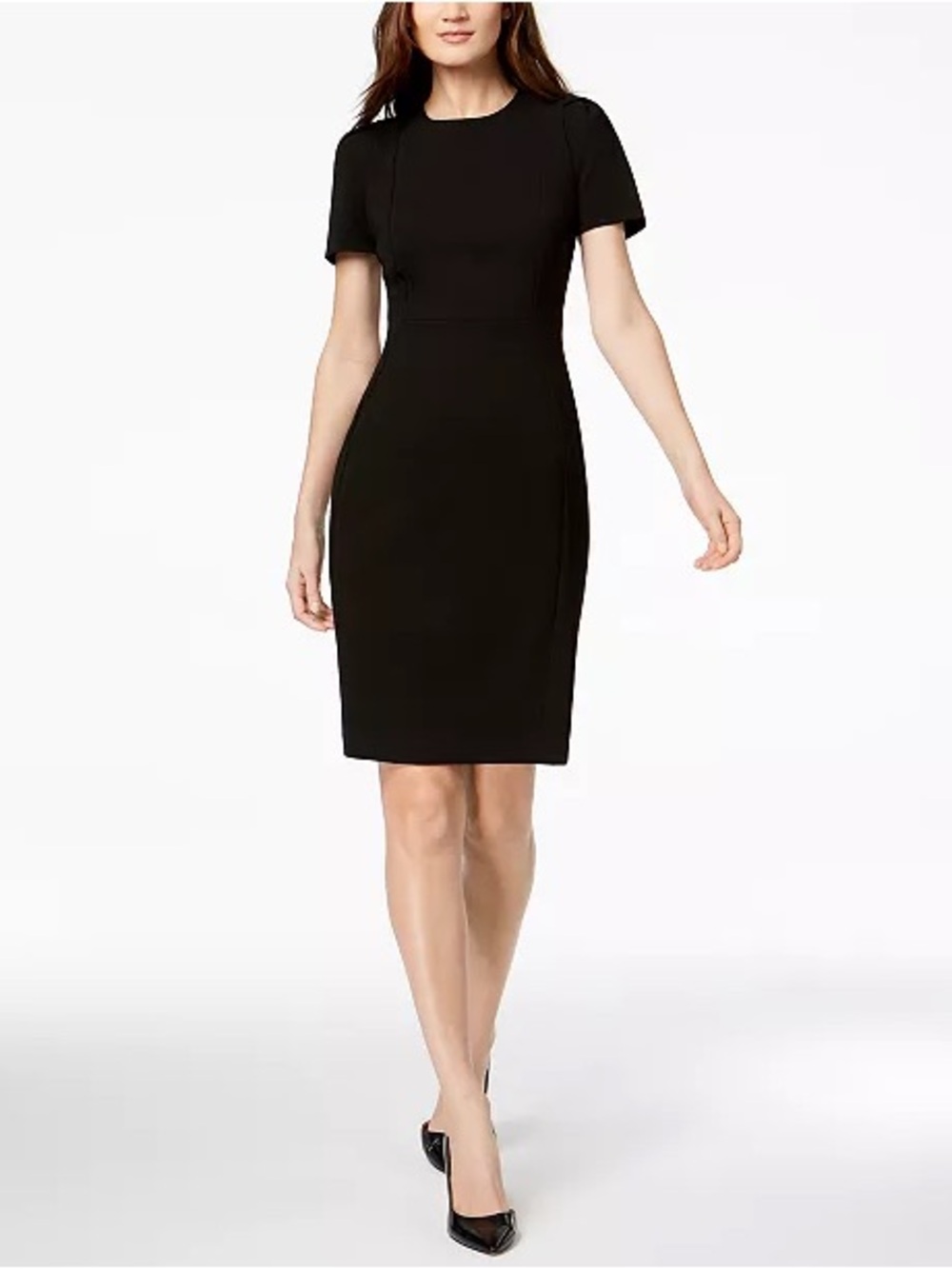 Calvin Klein Seamed Scuba Crepe Sheath Dress